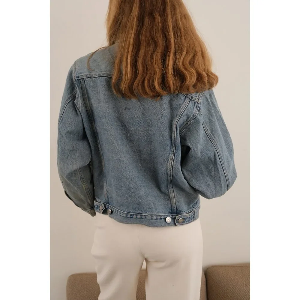 Vintage 90s Faded Medium Wash Cotton Denim Jacket - Picture 4 of 4